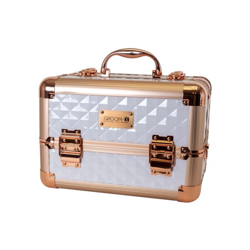 Grooming Case Mini Diamond Pattern White, Groom-X