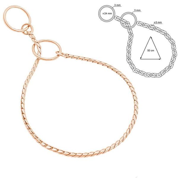 Hovedbilde 50cm x 5mm Snake Strup Rosegull, Sorma