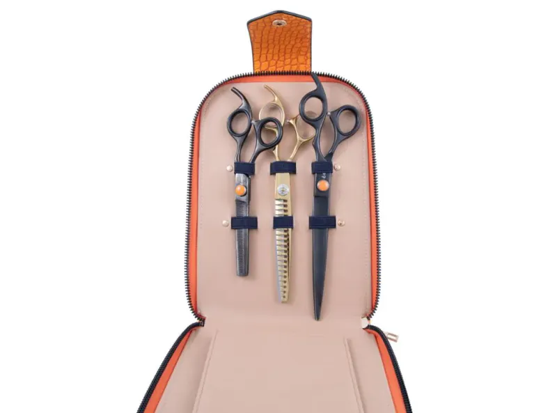 Orange Croc Small Scissor Case – 3 Scissors, Dezynadog